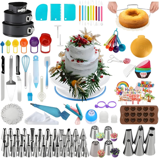 398PCS Cake Decorating Kit – Complete Baking Set for Beginners & Pros